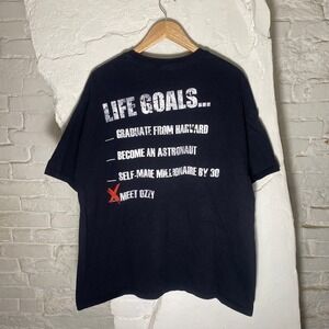 Ozzy Osbourne 00s Tour VIP Life Goals Graphic T-Shirt Mens 2XL Rare
